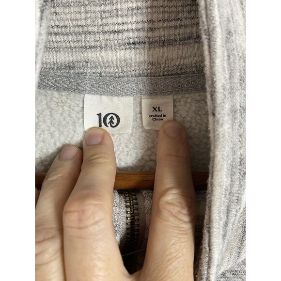 Tentree Sweatshirt Womens XL Gray Organic Cotton Knit Quarter Zip Pullover - Picture 3 of 5
